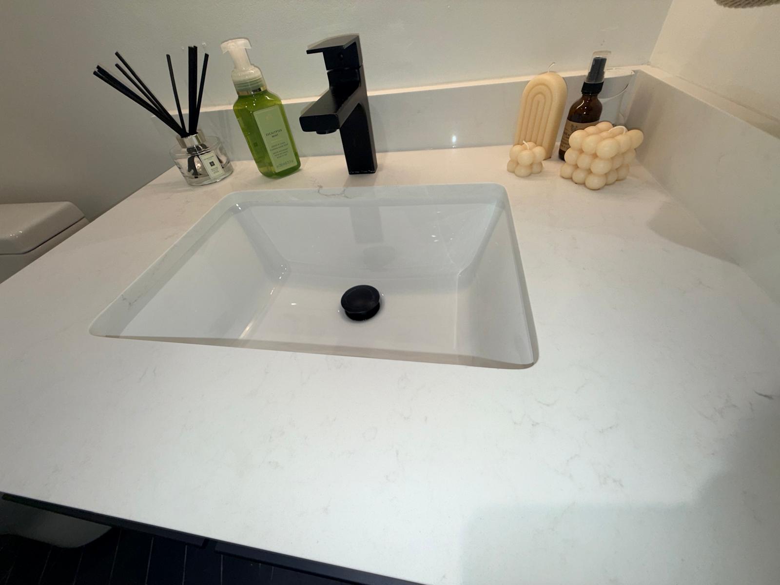 Bathroom Vanity after cleaning