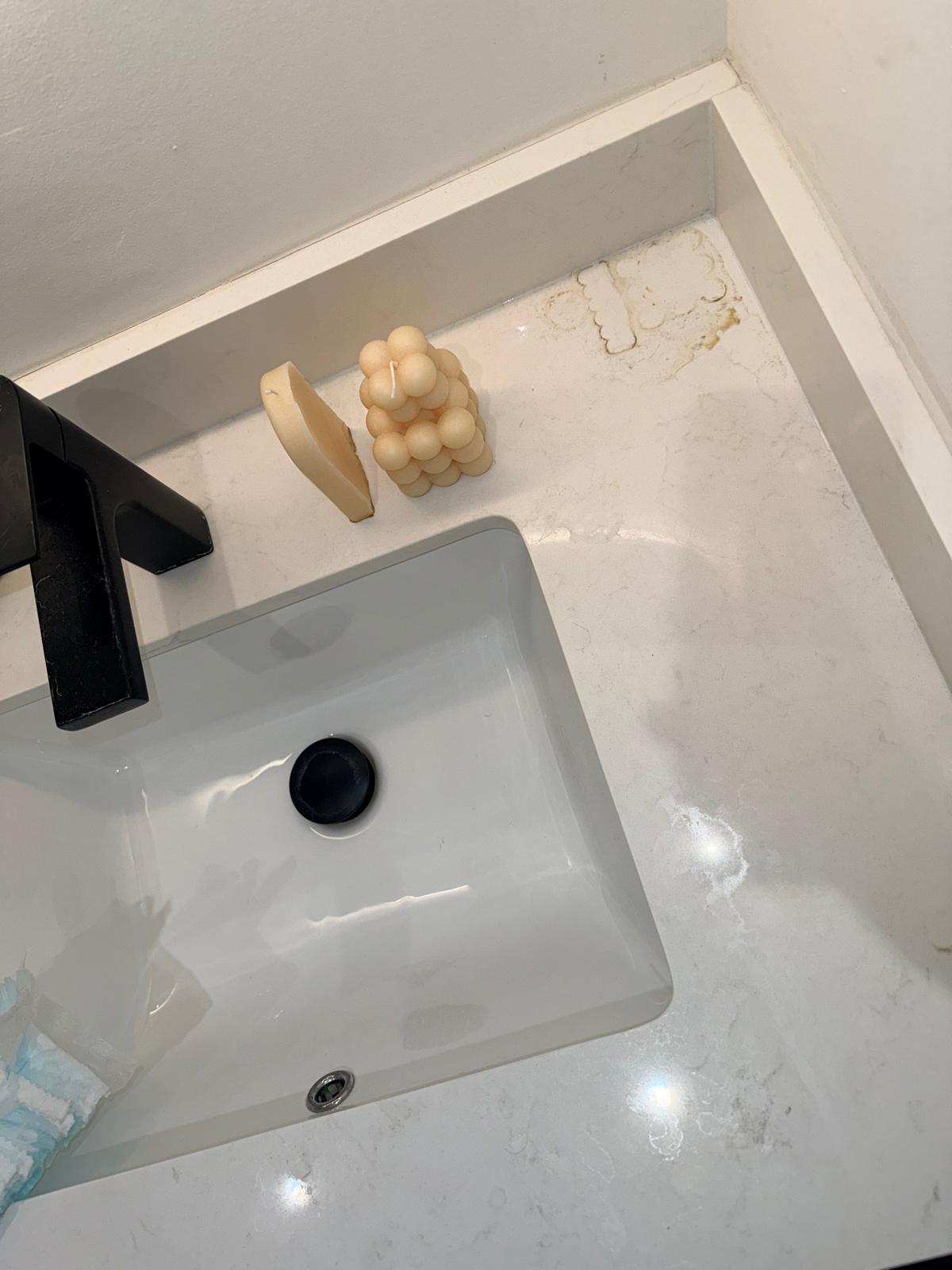 Bathroom Vanity before cleaning